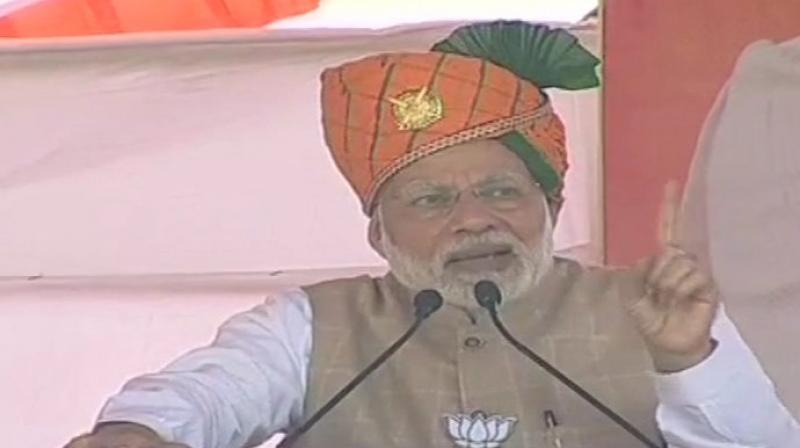 The prime minister was addressing an election rally here on the tenth anniversary of the 26/11 terror strike when 10 Pakistani terrorists sneaked into Mumbai, killing 166 people over 60 hours. (Photo: ANI | Twitter)