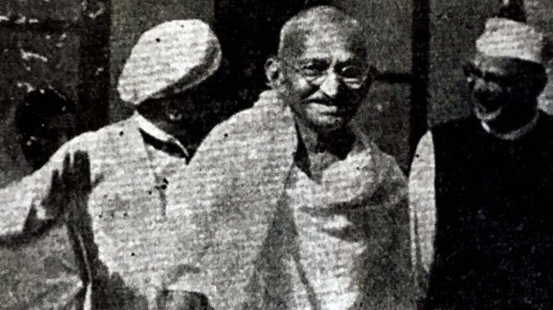 Mahatma Gandhi at Tata Institute (now IISc) in Bengaluru in 1936.