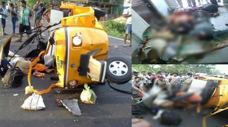 The mishap occurred as the driver of the good-laden truck lost control over the wheels at a turning. (Photo: DC)