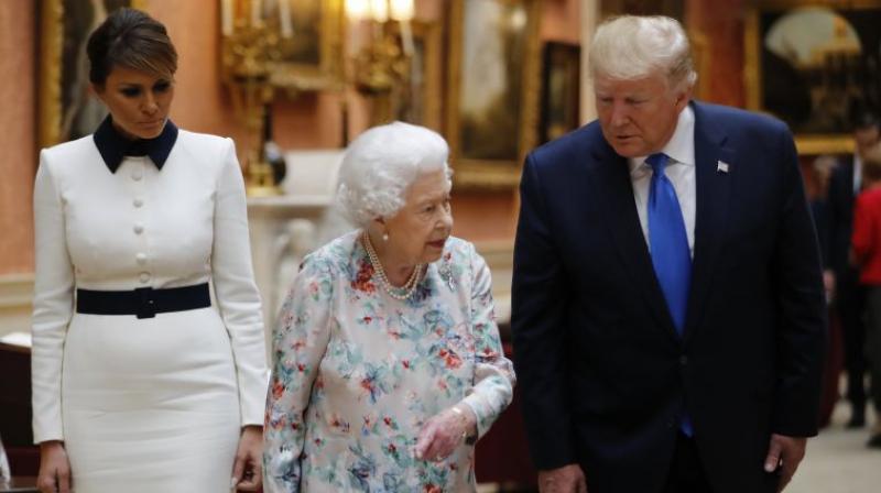 Trump joins Queen Elizabeth II at World War II ceremony in UK