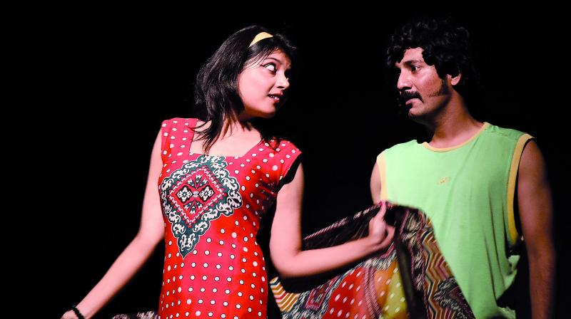 Playing it out: Artistes performing during the play Kaale Ghode ki Naal ki Angoothi