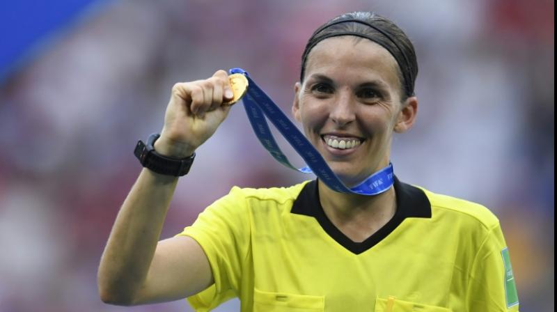 The 35-year-old created history domestically in France in April as she became the first female referee to officiate a mens Ligue 1 match, between Amiens and Strasbourg. (Photo:AFP)