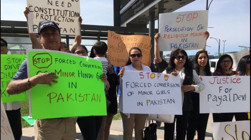 Protesters in Canada demand Pak to stop forced conversion of minor Hindu girls