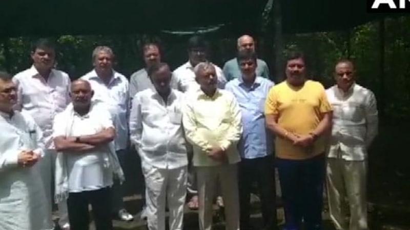 The rebel Congress-JD(S) MLAs camping in Mumbai will leave for Bengaluru after BJP leader B S Yeddyurappa is sworn in as chief minister of the southern state, party sources said on Tuesday. (Photo: ANI)