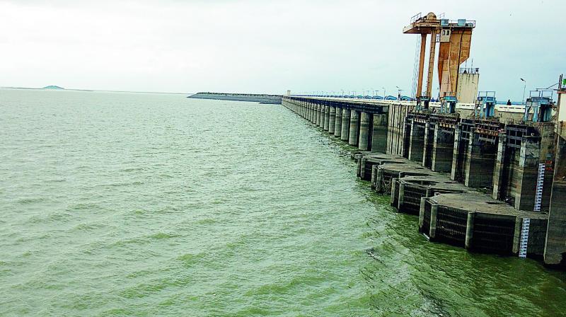 Inflows begin into the Sriramsagar project located at Pochampad in Nizamabad district on Thursday. 	DC