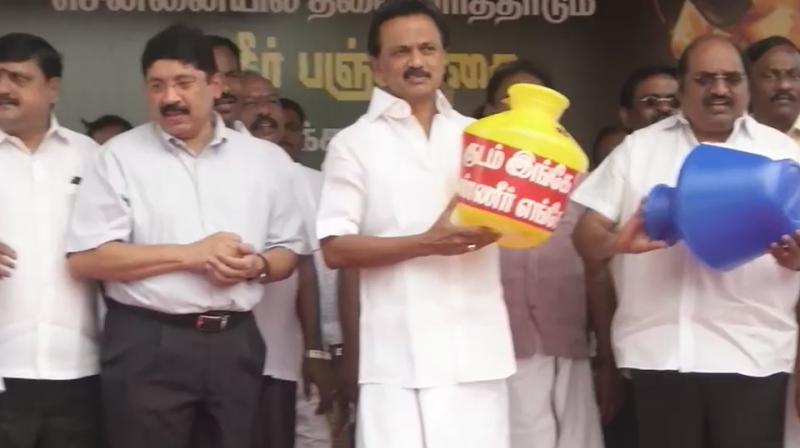 Water crisis in TN: Stalin joins protest; DMK gives notice in Lok Sabha