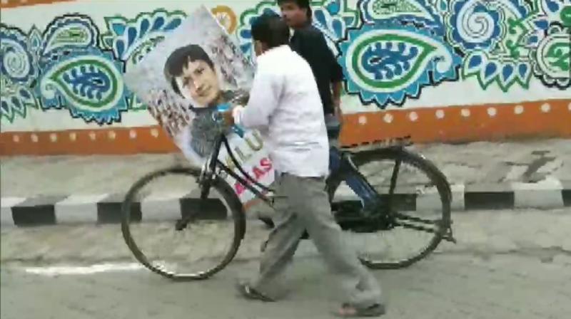 \Salute Akash ji\ posters removed by Indore Municipal Corporation