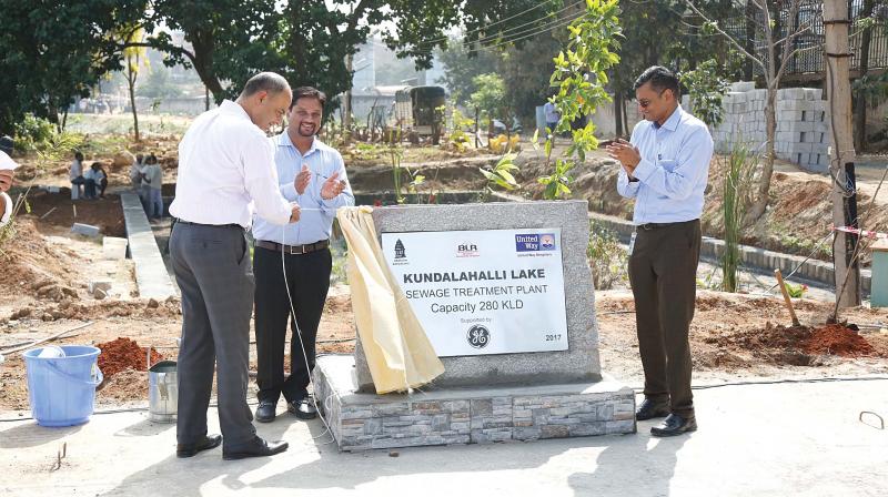 A sewage treatment plant inaugurated at Kundanahalli Lake. (Photo: DC)