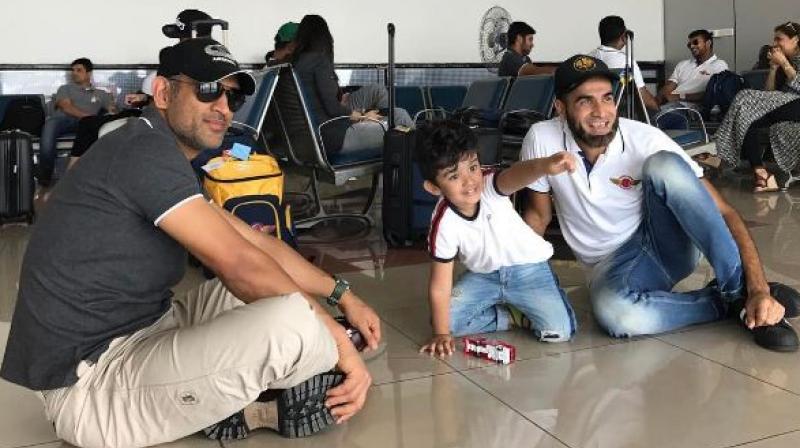 Mahendra Singh Dhoni was recently seen again, playing with the son of one of his Rising Pune Supergiant teammates Imran Tahir. (Photo: RPS/ Instagram)