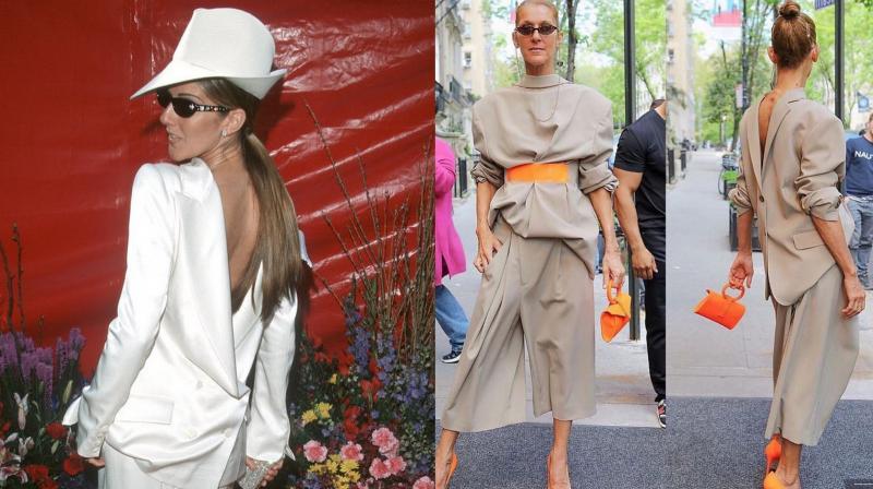 Celine Dion recreates her iconic look from the 90s