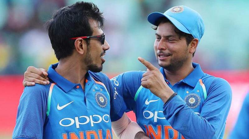 A \Shane Warne like drift\ makes Kuldeep Yadav a more difficult bowler to face compared to Yuzvendra Chahal, feels former Australia opener Matthew Hayden, who says wrist spinners like the two Indians are becoming more relevant because of finger spinners lack of \courage\. (Photo: BCCI / File)