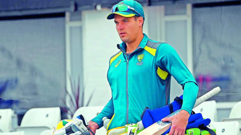 Australias Alex Carey attends a training session at Trent Bridge in Nottingham on Wednesday, eve of their match against Bangladesh. (Photo: AFP)