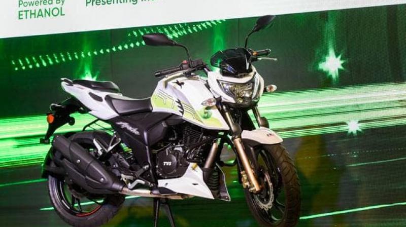 TVS launches ethanol-based Apache bike