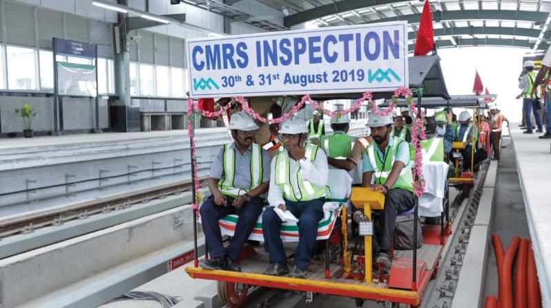 CMRS begins inspection: Checks viaduct, stations in Maharajaâ€™s-Thykoodam stretch