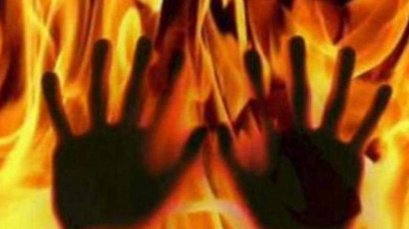 In a freak incident, a 63-year-old woman was burnt alive at Chettupalli area under Narsipatnam Rural police station limits in Vizag district in the wee hours on Saturday.