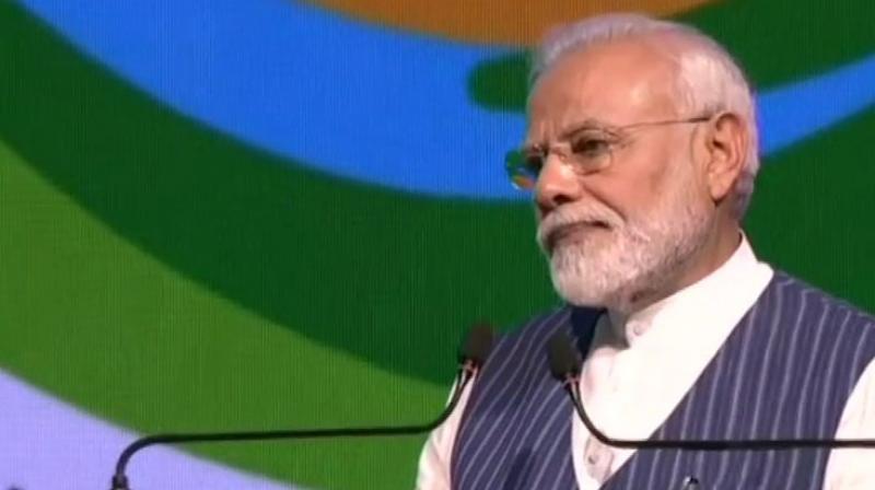 Modi was addressing 14th Conference of Parties (COP14) to United Nations Convention to Combat Desertification (UNCCD) in Greater Noida, UP. (Photo: ANI)