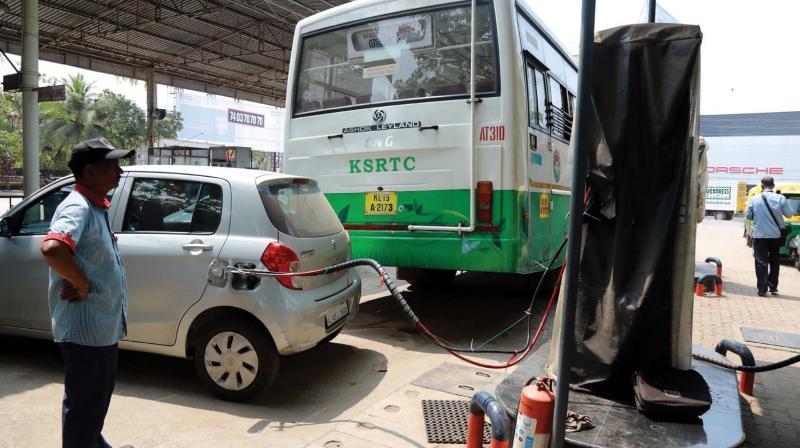 KSRTC runs one bus fuelled by CNG in Kochi while the fuel is increasingly being chosen by private vehicles, too.