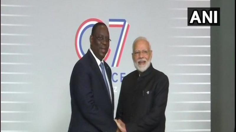 G7 Summit: Modi meets Senegal President Macky Sall