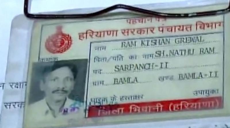 ID of ex-serviceman Ram Kishan Grewal. (Photo: ANI Twitter)
