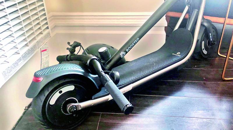 The scooter has three ride modes that respectively max out at 12, 18 and 24 mph.