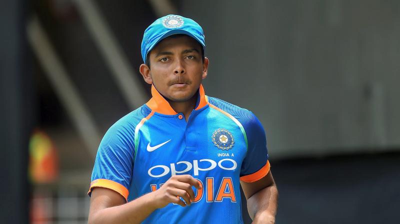 Prithvi Shaw ruled out of one-day series against Windies A