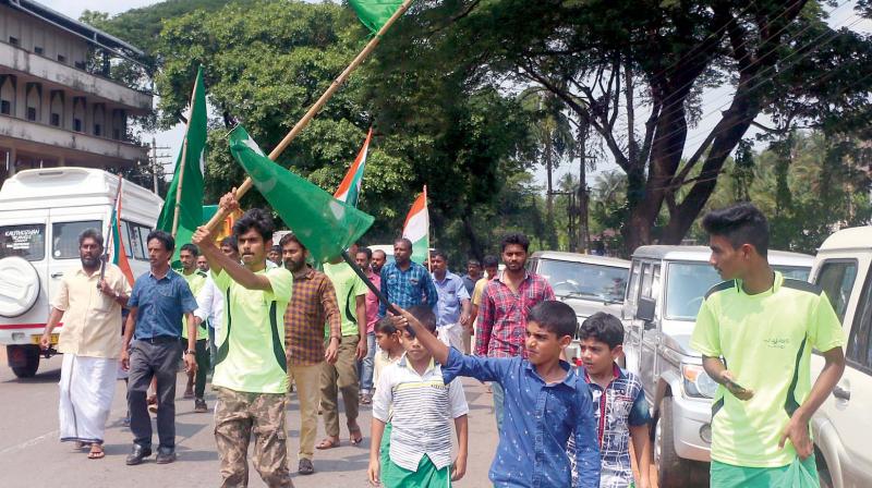 UDF workers celebrate victory in Kozhikode