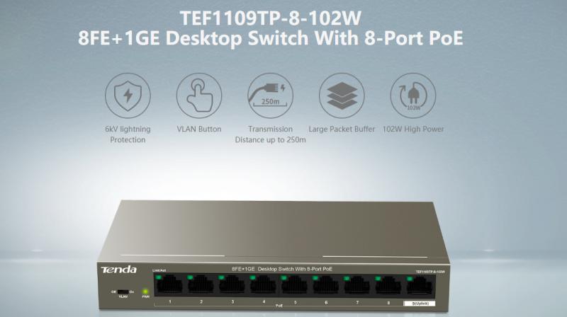 New 8-Port PoE Switch for small and medium-sized IP surveillance is here