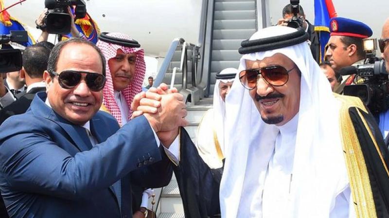 President Abdel Fatah al-Sisi, left, shakes hands with King Salman at end of the Saudi monarchs visit to Egypt in April. (Photo: AP)
