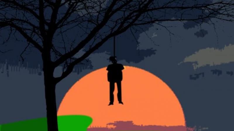 A couple (a married man and an unmarried woman) committed suicide by hanging from a tree in a cashewnut garden near Gudilova area under Anandapuram police station limits in Vizag city.