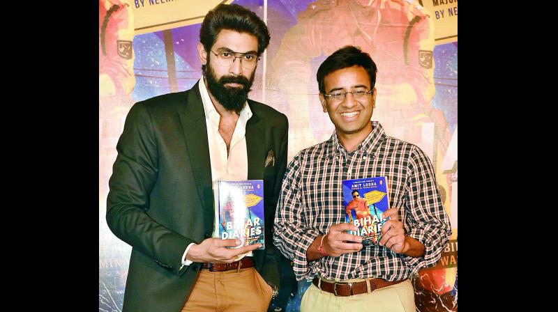 Actor Rana Daggubati with the books author and Deputy Inspector General of BSF, Amit Lodha.