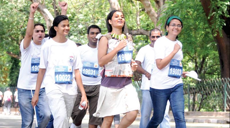 A file photo of marathoners in Bengaluru.