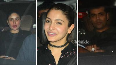 Bollywood celebrities like Kareena Kapoor Khan, Gauri Khan among others were snapped as they arrived for a screening of Karan Johar's 'Ae Dil Hai Mushkil' on Sunday night. (Photo: Viral Bhayani)