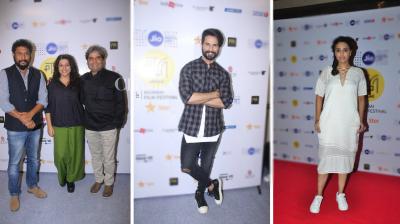 Shahid Kapoor, Vishal Bhardwaj, Shoojit Sircar, Swara Bhaskar, Homi Adajania were some of the celebrities who were spotted at the 18th Jio MAMI Film Festival in Mumbai on Sunday. (Photo: Viral Bhayani)