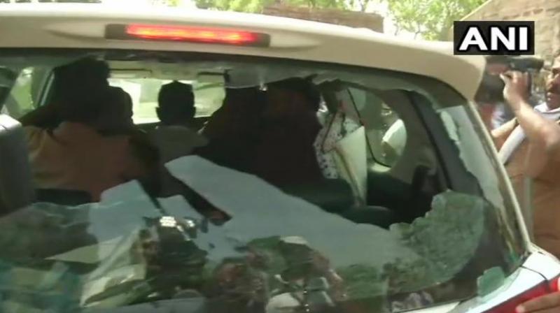 In Barabani, BJP candidate from Asansol and Union minister minister Babul Supriyos vehicle was vandalised allegedly by Trinamul workers outside a polling station while in Dubrajpur area central security forces personnel reportedly opened fire in the air to disperse irate people who attacked them when they were barred from entering the booths with mobile phones. (Photo: ANI)