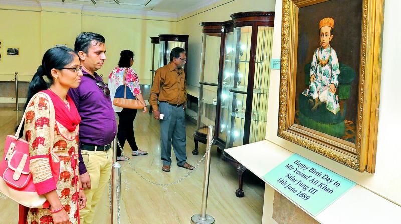 History enthusiasts from the city checking out the exhibition