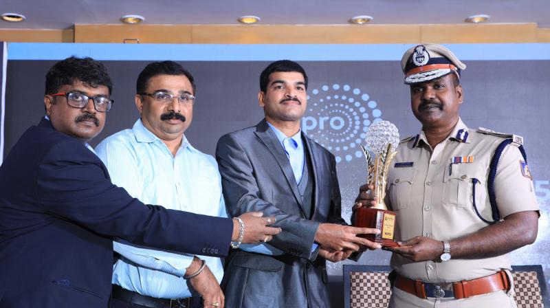 Additional Commissioner of Police (Traffic) P. Harishekharan receives the award on Saturday