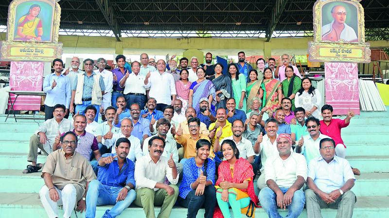 Over 100 artists came together on Saturday for an art camp themed on Telangana Kala Vaibhavam