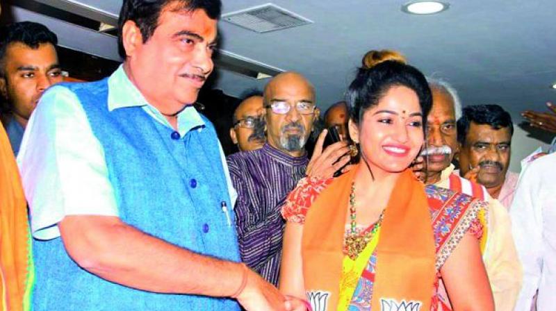 Actress Madhavi Latha of Nacchavule fame, who had earlier hinted about her political aspirations, too has joined the BJP. She wanted to join politics because it gives her the opportunity to make a difference to society.