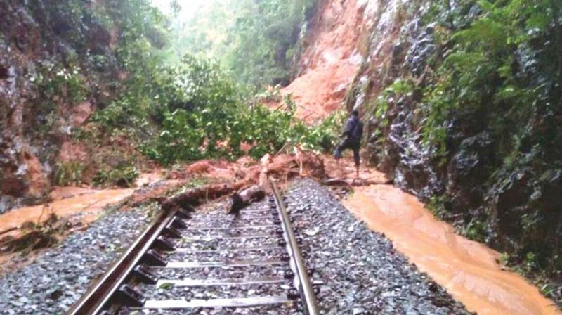 Landslides affect Konkan rail route