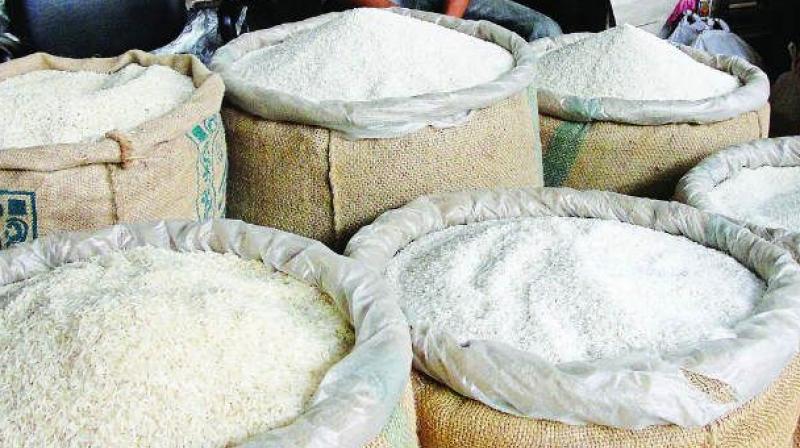 Railway Protection Force have seized three-and-half tonnes of rice meant for public distribution in Tamil Nadu at Sullurpeta railway station in SPSR Nellore district on Saturday.