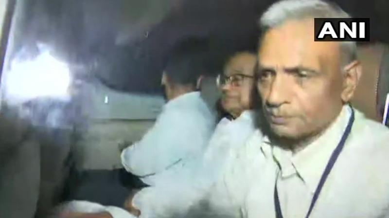 P Chidambaram arrested by CBI and brought to CBI headquarters. (Photo: ANI)