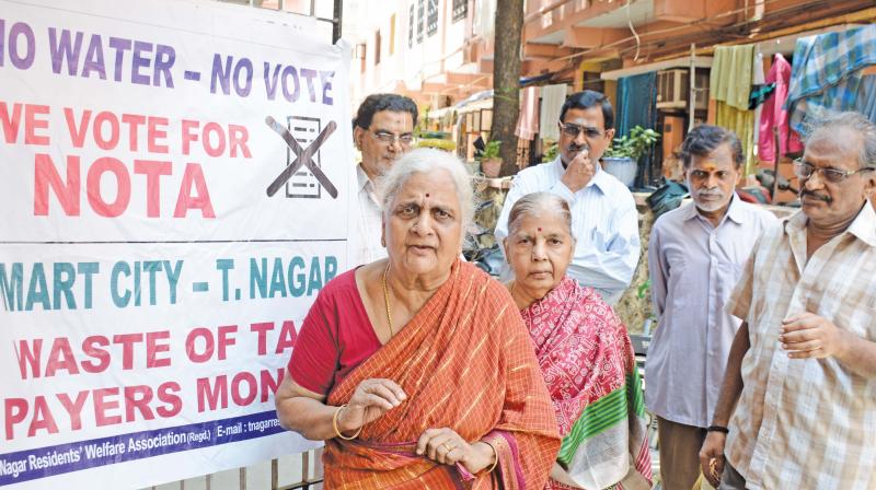 Upset over unsolved civic issues T Nagar residents opt for NOTA