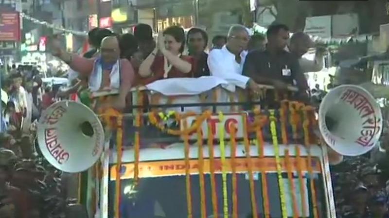 Priyanka Gandhi holds mega roadshow to strength Congress in Varanasi
