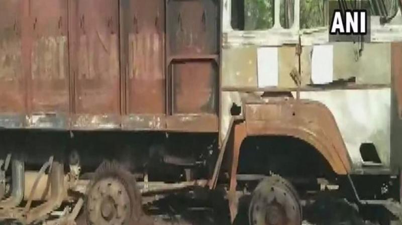 Maharashtra: Naxals call for bandh, torch truck in Gadchiroli