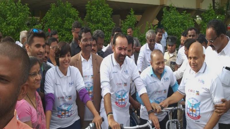 MoS home affairs G Kishan Reddy flags off bicycle event in Hyderabad