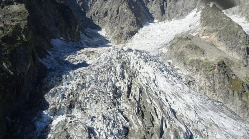 Climate change fast melting glacier in Italy