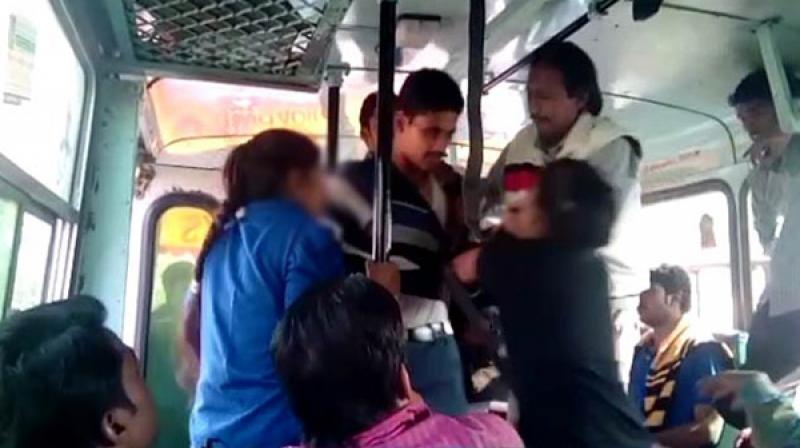 College girls beat up an eve teaser with belts in a bus in Rohtak. (Photo: PTI/File)