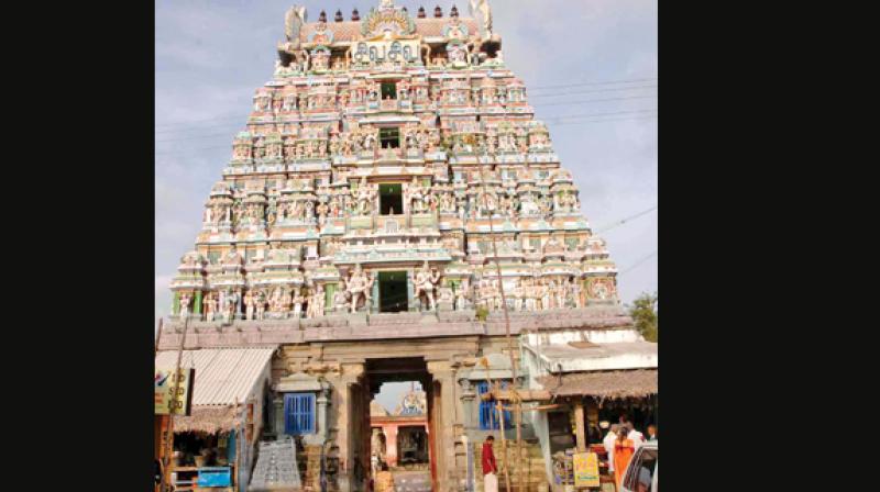File photo of the temples Rajagopuram.