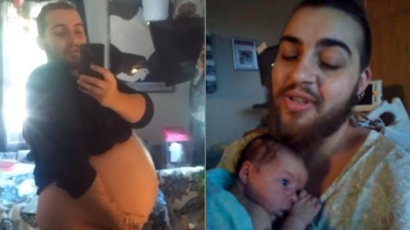 The child was conceived in February when he wasnt taking male hormones (Photo: YouTube)