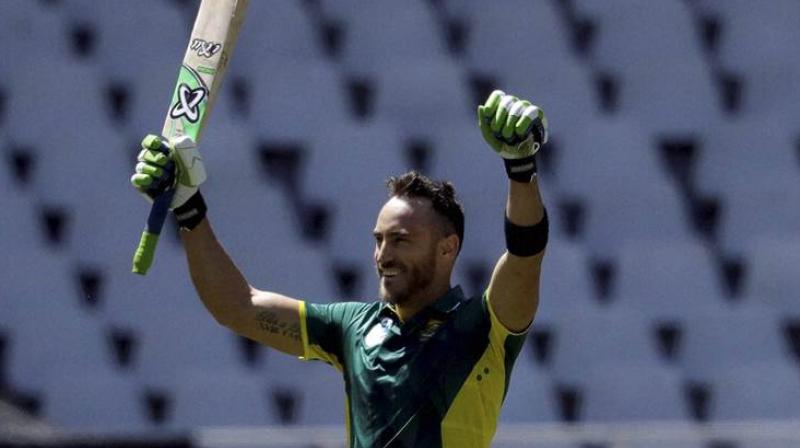 Faf du Plessis hit 185, only three short of the South African ODI record by Gary Kirsten, as South Africa piled up 367 for five. (Photo: AP)